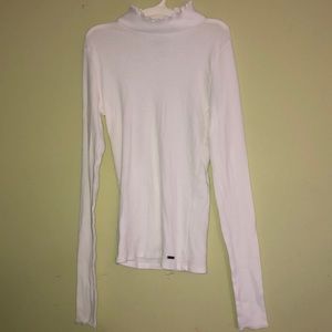 Lettuce edged tight turtleneck top